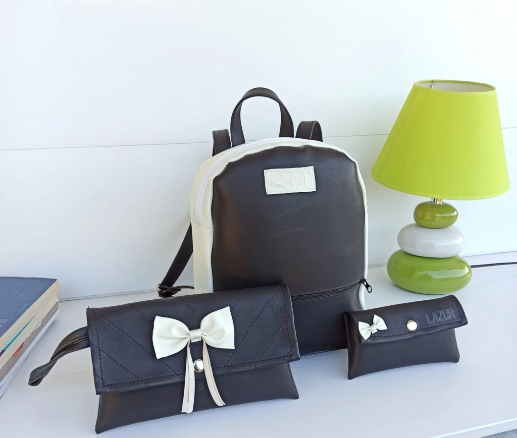 Set: backpack and bag with clutch and pormtone