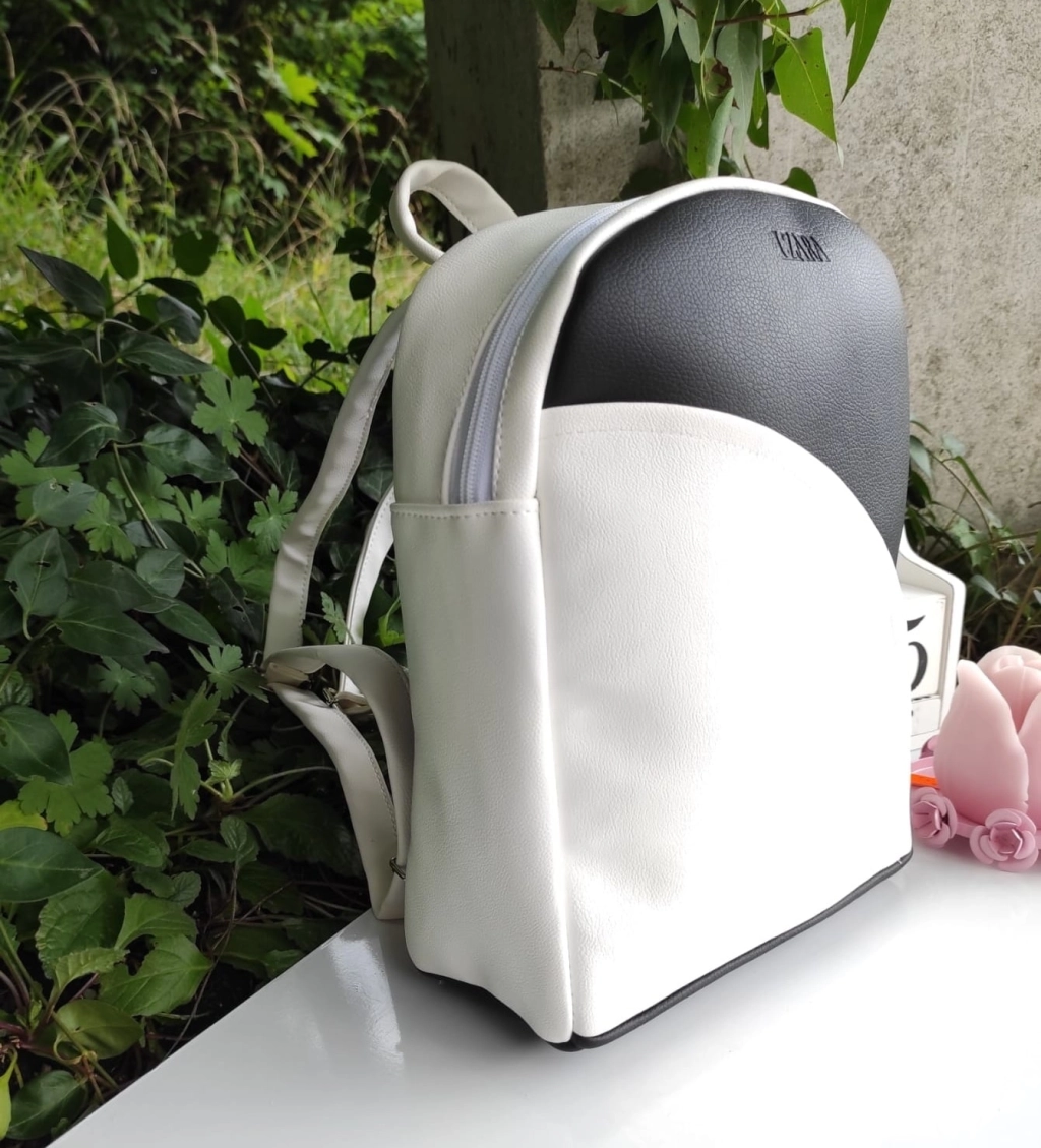 Backpack - fabric and leather