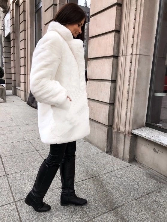 Топло палто с дълъг косъм в три цвята