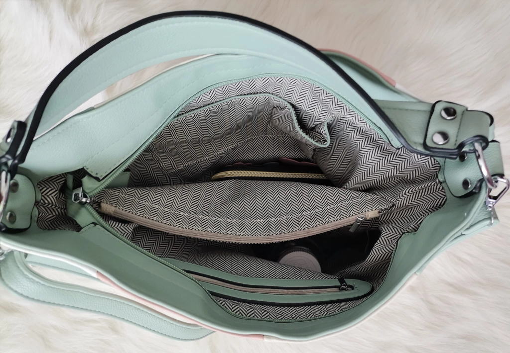 Backpack - bag with metal handle and lid in two colors