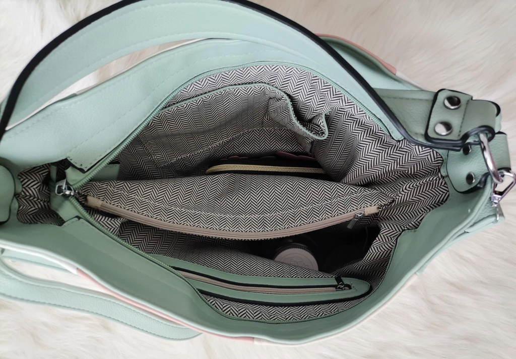 Backpack - bag with metal handle and lid in two colors