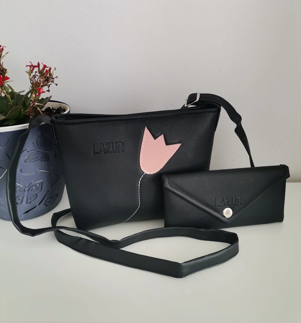 Black small bag with 3 compartments LZARA