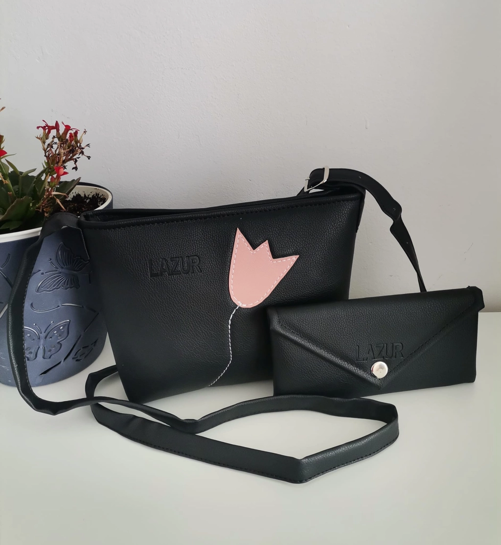 Black small bag with 3 compartments LZARA