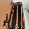 Comfortable leather bag with two compartments with separate zippers and an outer pocket