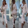 Women's suit jacket + gray striped pants