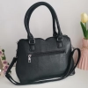 Comfortable leather bag with two compartments with separate zippers and an outer pocket