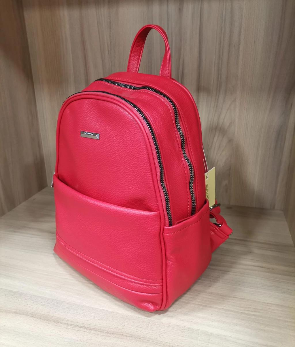 Comfortable backpack - bag with zipper on the back handles, short handles and pockets