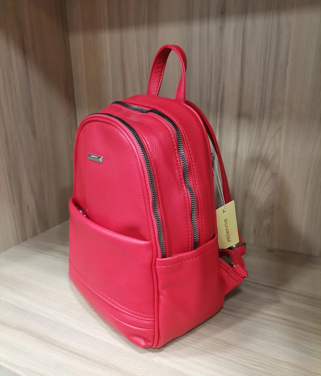 Comfortable backpack - bag with zipper on the back handles, short handles and pockets