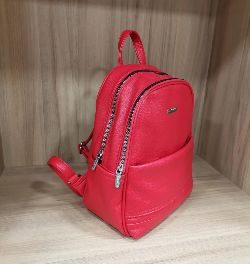 Comfortable backpack - bag with zipper on the back handles, short handles and pockets