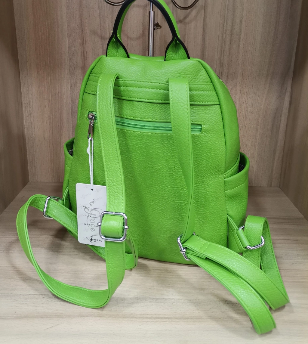 Comfortable backpack - bag with zipper on the back handles, short handles and pockets