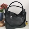 Comfortable large leather bag with three compartments with internal and external pockets