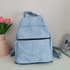 Genuine leather backpack with many pockets