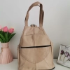 Genuine leather backpack with many pockets