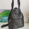 Genuine leather backpack with many pockets