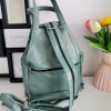 Genuine leather backpack with many pockets