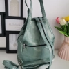 Genuine leather backpack with many pockets