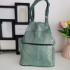 Genuine leather backpack with many pockets