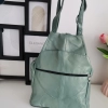 Genuine leather backpack with many pockets