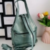 Genuine leather backpack with many pockets