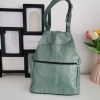 Genuine leather backpack with many pockets