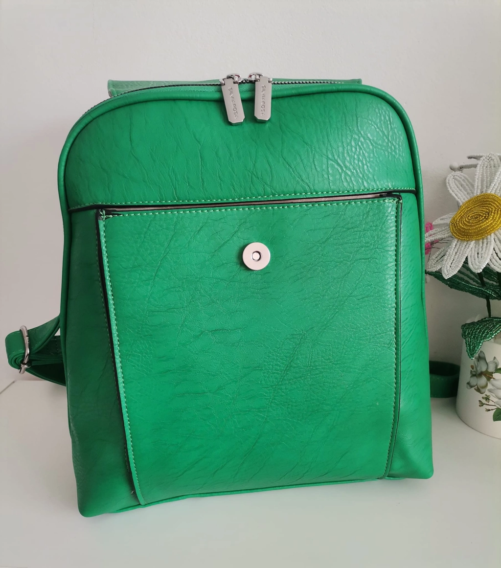 Backpack - bag with metal handle and lid in two colors