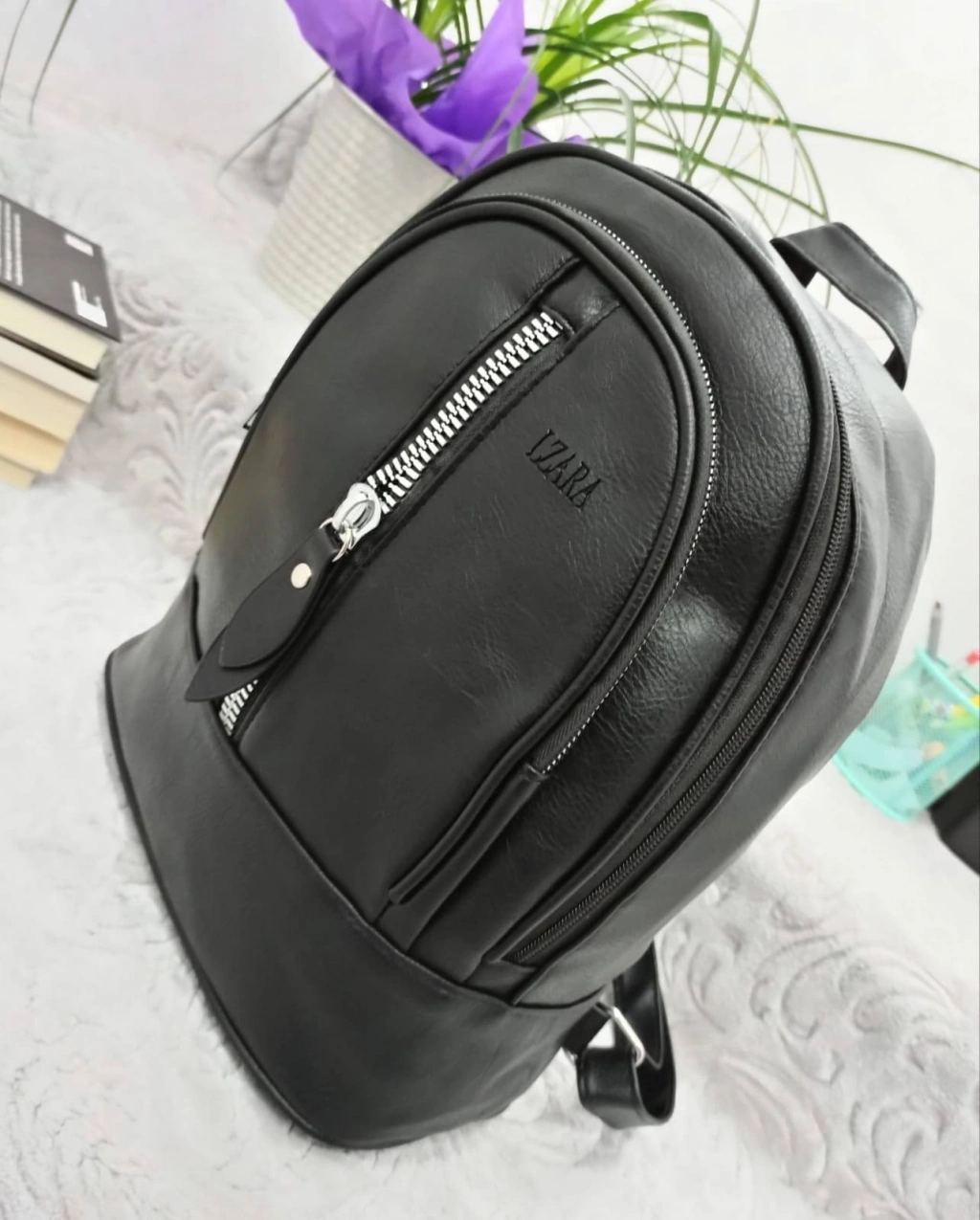 Lovely backpack made of thick soft leather