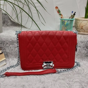 Dark red leather bag - top model