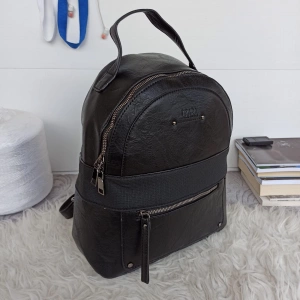 Great backpack made of nice hard leather with many pockets